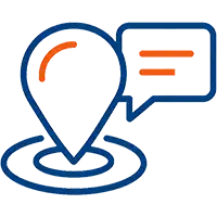 Positioning and messaging icon