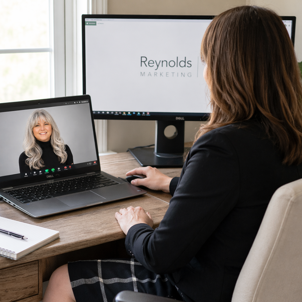 Online meeting with marketing manager