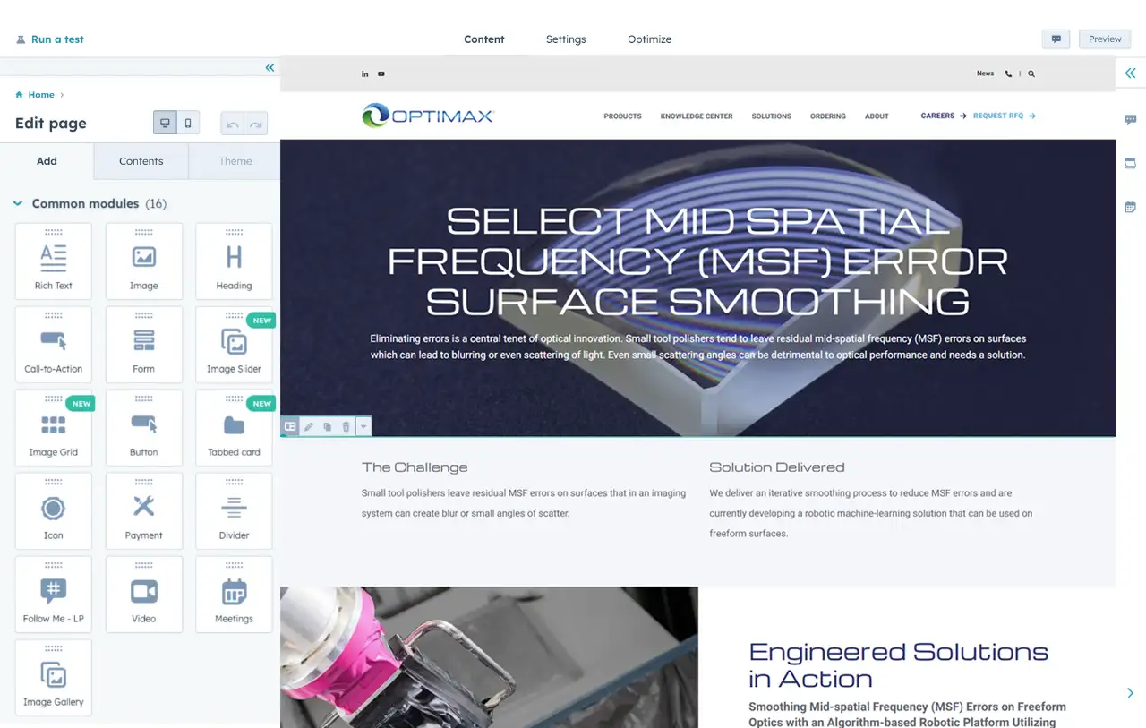 HubSpot CMS and CRM website platform focus