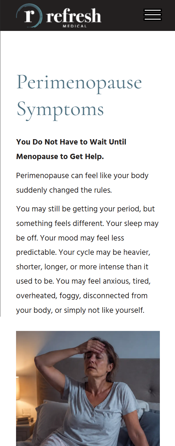 Refresh Medical perimenopause symptoms page on phone